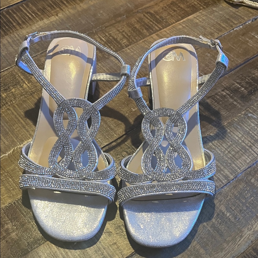 Elegant Silver Strappy Sandals
